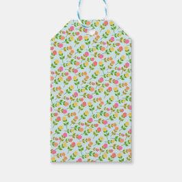 Spring Pastel Roos bloemenpatroon Cadeaulabel