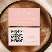 Spring Pastel Roze Bruiloft Details Informatiekaartje