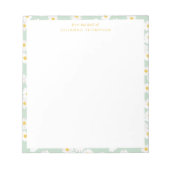 Spring Pastel Sage Daisies Personalized Desk Name Notitieblok (Voorkant)