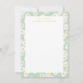 Spring Pastel Sage Daisies Personalized Desk Name Notitiekaartje (Voorkant)