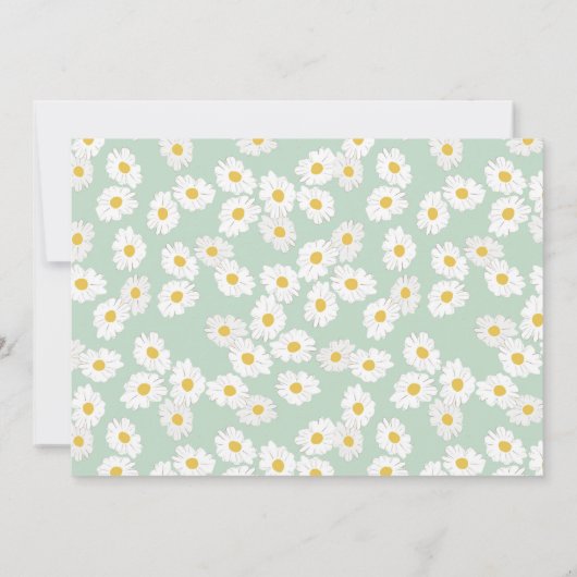 Spring Pastel Sage Groene Daisies Brunch Bubble Kaart (Achterkant)