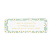Spring Pastel Sage Groene Daisies Retouradres Etiket (Voorkant)