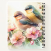 Spring Pastel Sweet Love Birds Blossoms Flowers Notitieboek (Achterkant)