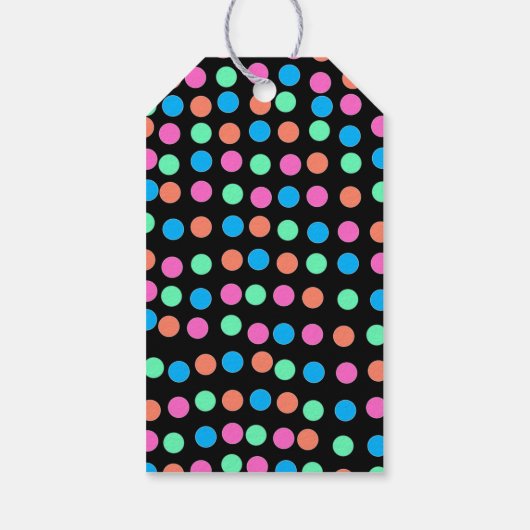 Spring Pastel vlekken op zwart Cadeaulabel (Achterkant)