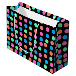 Spring Pastel vlekken op zwart Groot Cadeauzakje