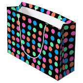 Spring Pastel vlekken op zwart Groot Cadeauzakje (Achterkant Gekanteld)