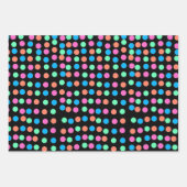 Spring Pastel vlekken op zwart Inpakpapier Vel (Voorkant 3)