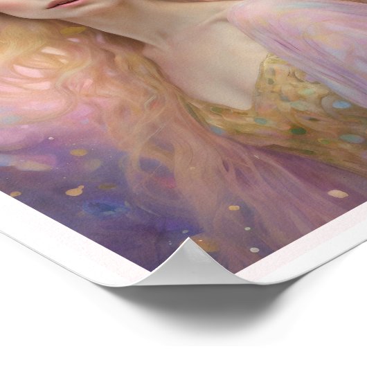 Spring Pastel Vrouw Blond Haar Art Deco Poster (Hoek)