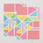 Spring Pastels Geometrische Print Kaart (Voorkant / Achterkant)