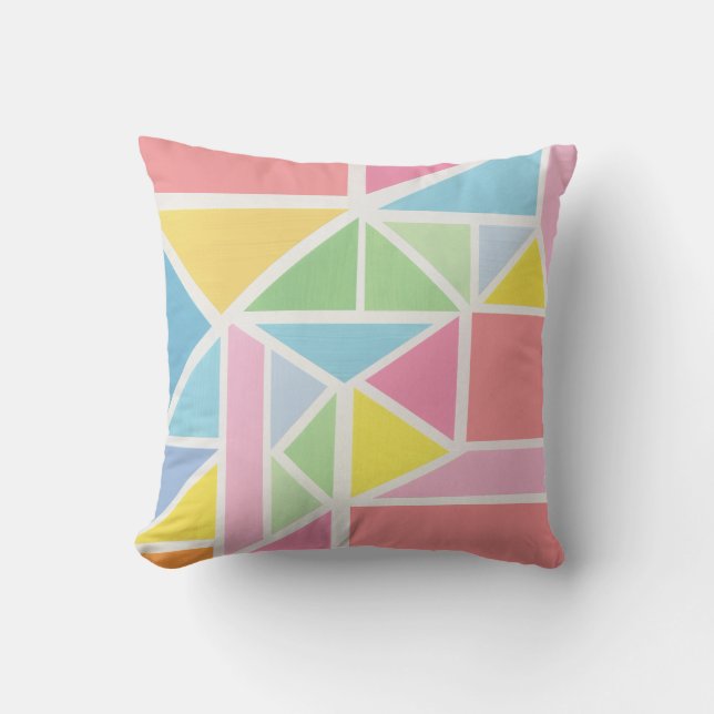 Spring Pastels geometrische print Kussen (Voorkant)