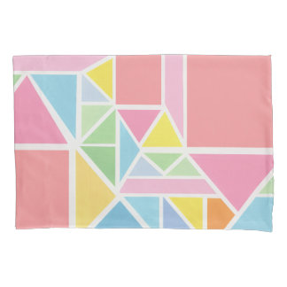 Spring Pastels geometrische print Kussensloop