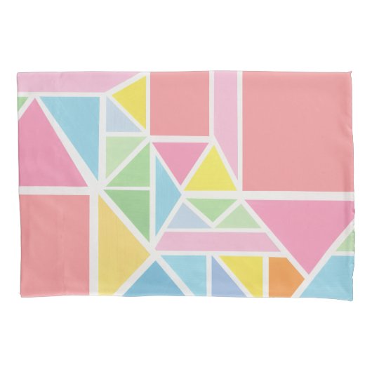 Spring Pastels geometrische print Kussensloop (Voorkant)