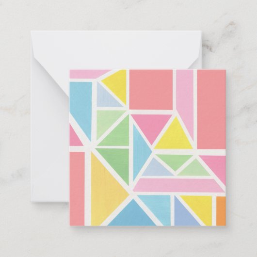 Spring Pastels geometrische print Notitiekaartje (Voorkant)