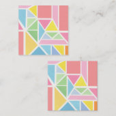 Spring Pastels geometrische print Notitiekaartje (Voorkant / Achterkant)