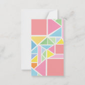 Spring Pastels geometrische print Notitiekaartje (Achterkant)