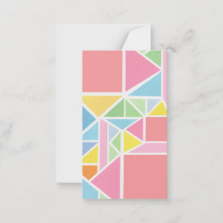 Spring Pastels geometrische print Notitiekaartje