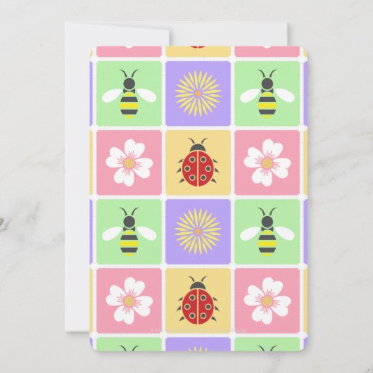 Spring Patches Party Uitnodiging (Achterkant)