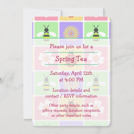 Spring Patches Party Uitnodiging (Voorkant)