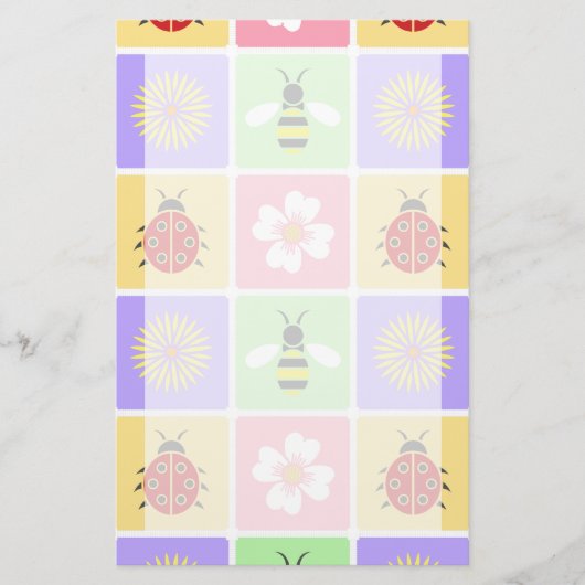 Spring Patches Stationery Briefpapier (Voorkant)