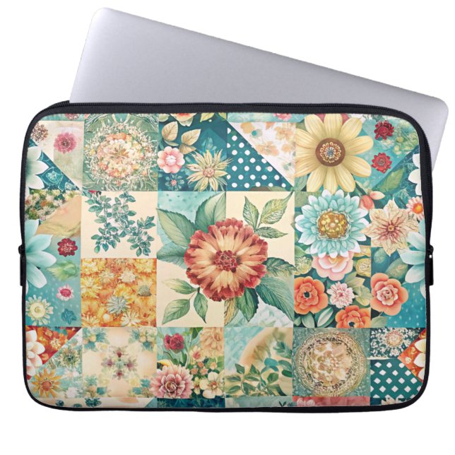 Spring Patchwork Laptop Sleeve (Voorkant)