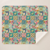 Spring Patchwork naadloos Sherpa Deken (Voorkant (horizontaal))