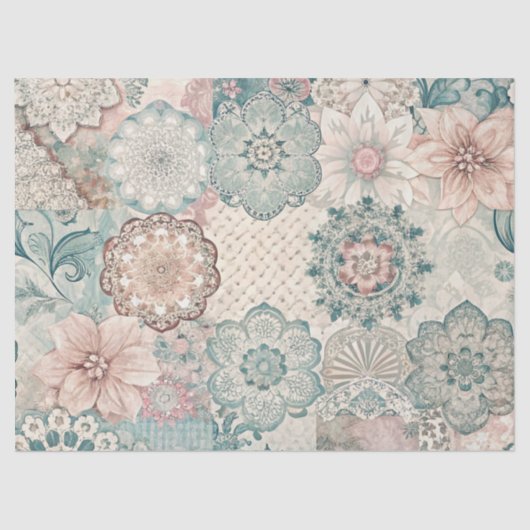 Spring Patchwork naadloos Tissuepapier (Voorkant)