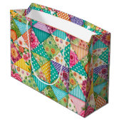 Spring Patchwork Naadloze Medium Gift Bag Groot Cadeauzakje (Achterkant Gekanteld)
