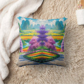 Spring Pathway Escape - Schilderachtig venster Kussen (Deken)