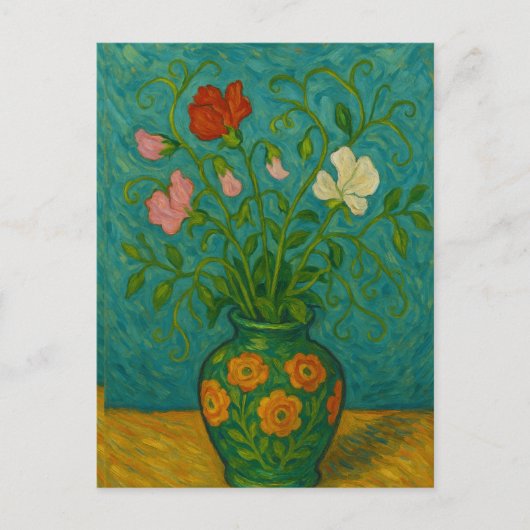 Spring Pea in vaas Briefkaart (Voorkant)