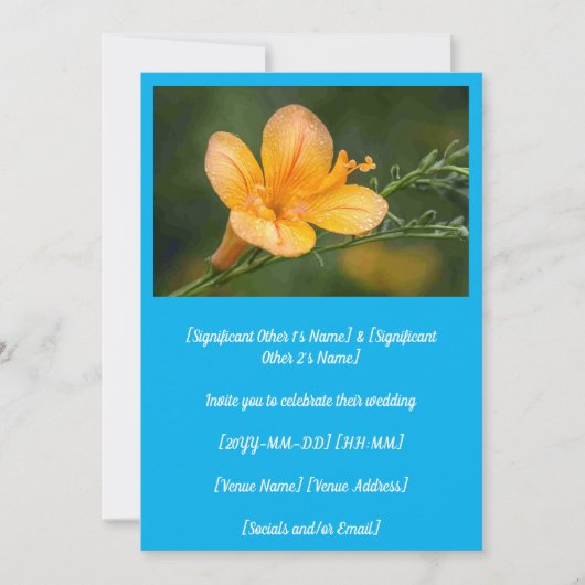 Spring Pea Partiridge Flower Wedding Kaart (Voorkant)