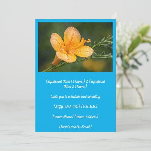 Spring Pea Partiridge Flower Wedding Kaart (Staand voorkant)