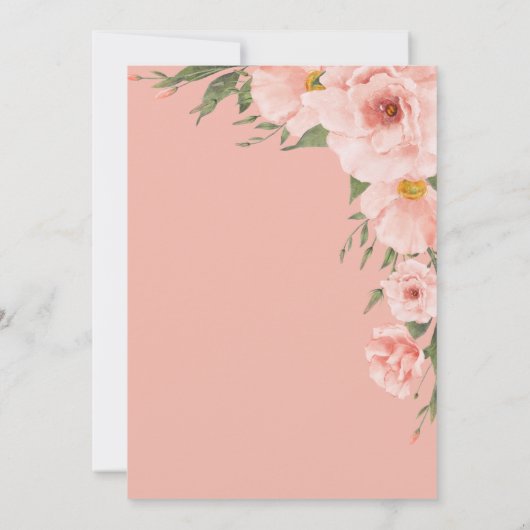 Spring Peach Floral Vrijgezellenfeest Kaart (Achterkant)