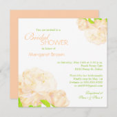 Spring Peach Peony Boho Vrijgezellenfeest Kaart (Voorkant / Achterkant)