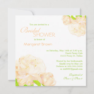 Spring Peach Peony Boho Vrijgezellenfeest Kaart