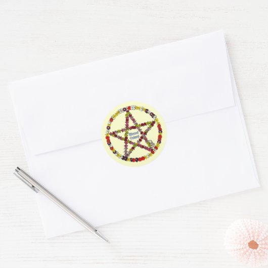 Spring Pentical Ronde Sticker (Envelop)