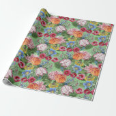 Spring Peonies Tulips Flowers Garden Cadeaupapier (Uitgerold)