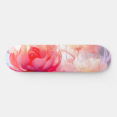 Spring Peony Bloom Garden Watercolor Persoonlijk Skateboard (Horizontaal)