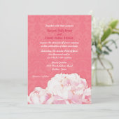 Spring Peony Blooms Coral Pink Weddenschap Kaart (Staand voorkant)