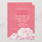 Spring Peony Blooms Coral Pink Weddenschap Kaart (Voorkant / Achterkant)