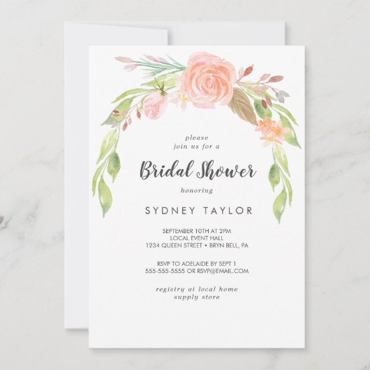 Spring Peony Bridal Shower Kaart (Voorkant)