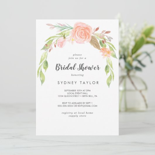 Spring Peony Bridal Shower Kaart (Staand voorkant)