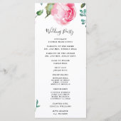 Spring Peony Floral Wedding Programma Programmakaart (Achterkant)