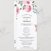Spring Peony Floral Wedding Programma Programmakaart (Voorkant / Achterkant)