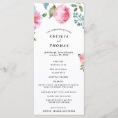 Spring Peony Floral Wedding Programma Programmakaart (Voorkant)