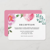 Spring Peony Floral Wedding Reception Card Kaart (Voorkant / Achterkant)