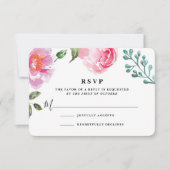 Spring Peony Floral Wedding Reply Card RSVP Kaartje (Voorkant)