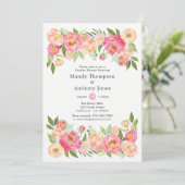 Spring Peony Flower Couples Shower Kaart (Staand voorkant)