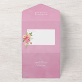 Spring Peony Flower Wedding All In One Uitnodiging (Buitenkant)