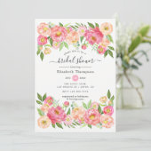 Spring Peony Flowers Vrijgezellenfeest Kaart (Staand voorkant)