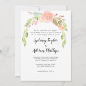 Spring Peony Formal Wedding Invitation Kaart (Voorkant)